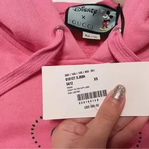 Gucci Tops Gucci Mickey Mouse Pink Sweatshirt Dress Poshmark